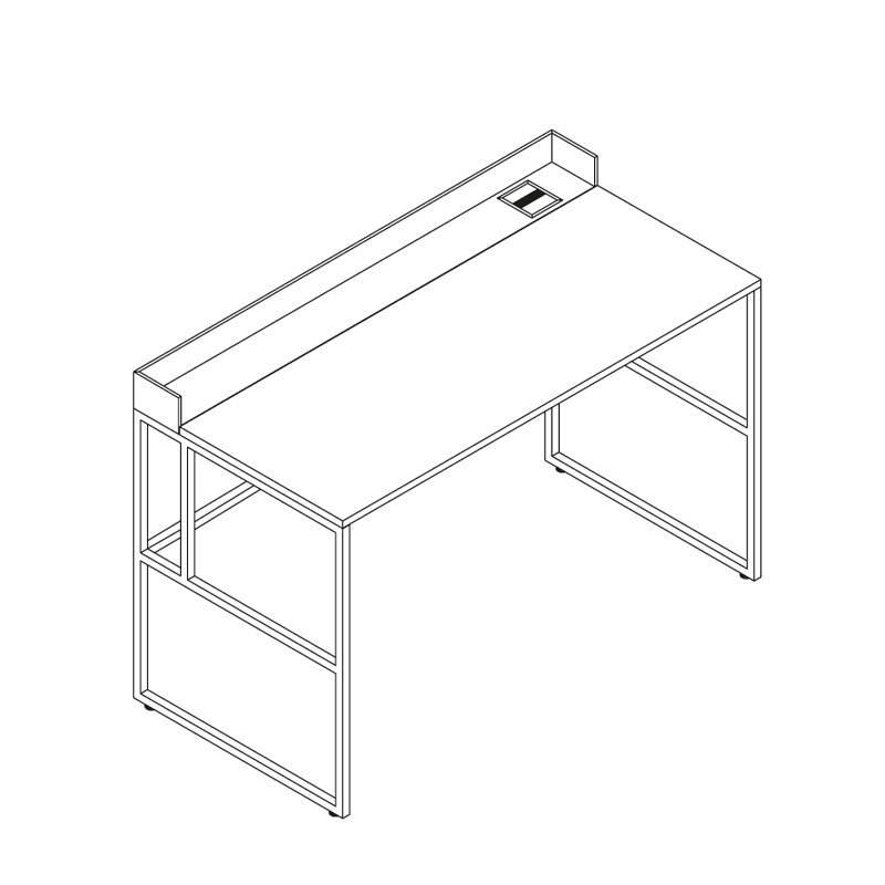 MDF Italia 20.VENTI HOME LIGHT Schreibtisch mit Kabeldurchführung rechts hinten